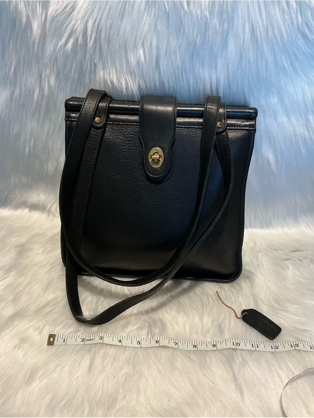Coach Vtg Leather Handbag Weston Shopper Bag No. 9021 With Gold Hardware